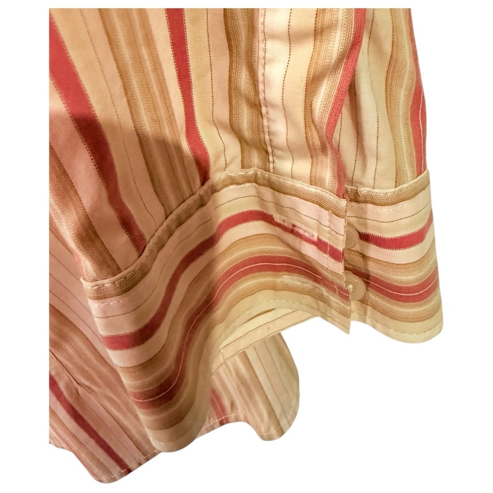 Gap Stretch Women's Button Down Vintage Beige Red… - image 3